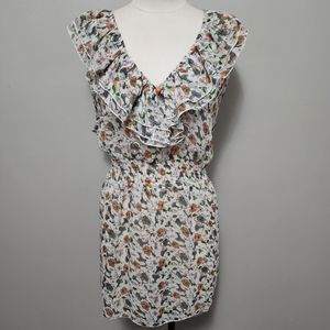 7 colors floral ruffled sleeveless peplum blouse size 2X